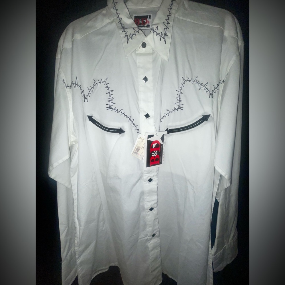 NWT B&D by Panhandle Slim Brooks & Dunn Collection M Ember Snap Button Down